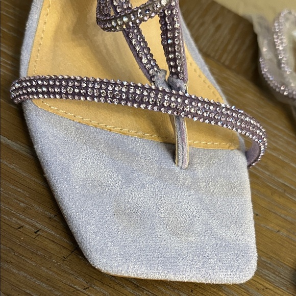 Miss Lola | Embellished Lace Up High Heels-Lavender Suede | Size 7 - Picture 2 of 7